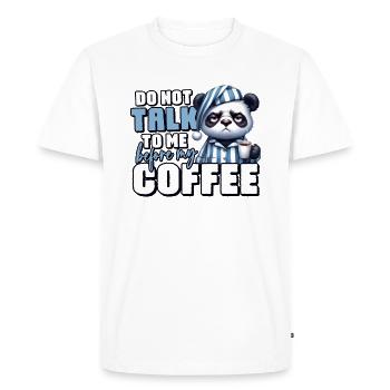 Ours panda avec du café - T-shirt Premium bio Homme - blanc - Devant - Nico (187cm)
