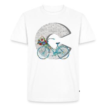 vélo e 100 c - T-shirt Premium bio Homme - blanc - Devant - Nico (187cm)