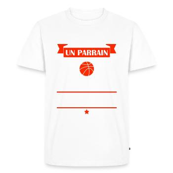 Je suis un parrain baketteur super pouvoir, noël - T-shirt Premium bio Homme - blanc - Devant - Nico (187cm)