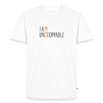 I am unstoppable - Men's Premium Organic T-Shirt - white - Front - Nico (187cm)