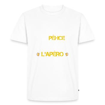 Je peux pas j ai pêche humour - T-shirt Premium bio Homme - blanc - Devant - Nico (187cm)