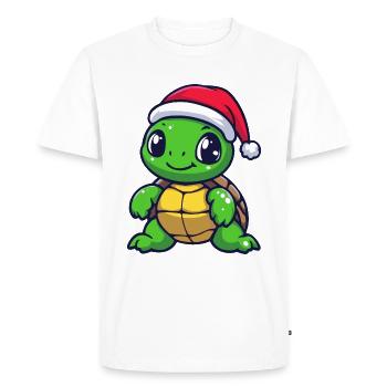 Turtle Christmas Cute - Men's Premium Organic T-Shirt - white - Front - Nico (187cm)