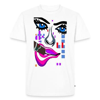 Eyes stand out with mouth nose face - Men's Premium Organic T-Shirt - white - Front - Nico (187cm)