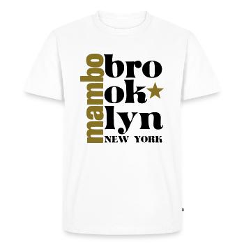 Mambo brooklyn NY - Dance Salsa Shirt - T-shirt Premium bio Homme - blanc - Devant - Nico (187cm)
