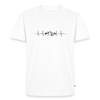 ECG Line Mountains Gift Idea Skier Hiker - Men's Premium Organic T-Shirt - white - Front - Nico (187cm)