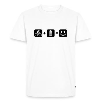 BIKE SMILE Cyclist E-Bike Battery Battery Bicycle - Men's Premium Organic T-Shirt - white - Front - Nico (187cm)