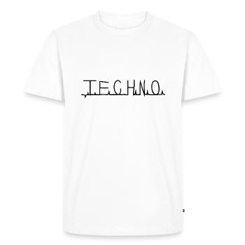 Techno - Men's Premium Organic T-Shirt - white - Front - Nico (187cm)