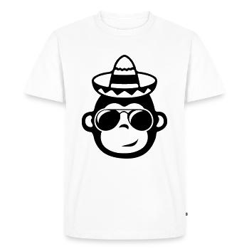singe cool - T-shirt Premium bio Homme - blanc - Devant - Nico (187cm)