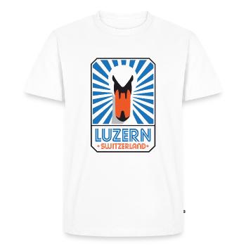 Lucerne Switzerland Retro - Men's Premium Organic T-Shirt - white - Front - Nico (187cm)