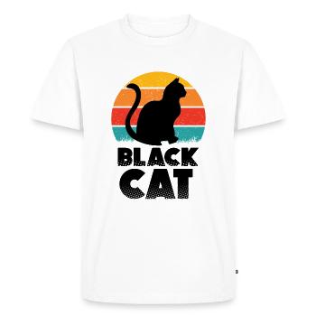 Black Cat - T-shirt Premium bio Homme - blanc - Devant - Nico (187cm)