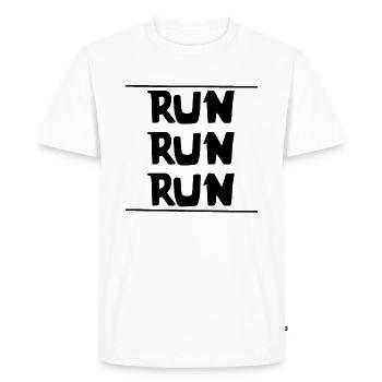 Exécuter run run run | | sportive | en cours d’exécution Aptitude - T-shirt Premium bio Homme - blanc - Devant - Nico (187cm)
