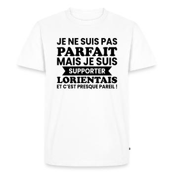 Pas Parfait Je Suis Supporter de Lorient - T-shirt Premium bio Homme - blanc - Devant - Nico (187cm)