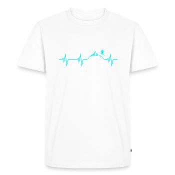 Ski Heartbeat Mountains Ski ECG Cadeau Tshirt - T-shirt Premium bio Homme - blanc - Devant - Nico (187cm)