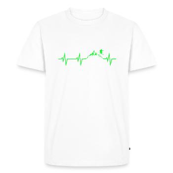 Ski Heartbeat Mountains Ski ECG Cadeau Tshirt - T-shirt Premium bio Homme - blanc - Devant - Nico (187cm)