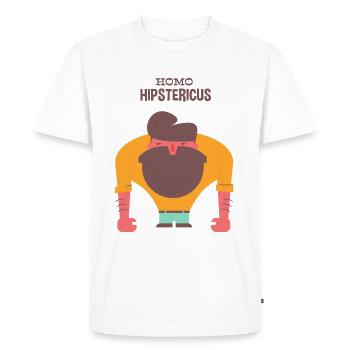 HIPSTER HUMAN dessin animé comique cadeau Hipsta - T-shirt Premium bio Homme - blanc - Devant - Nico (187cm)