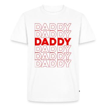 DADDY - Men's Premium Organic T-Shirt - white - Front - Nico (187cm)