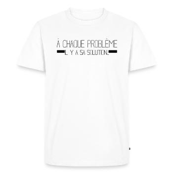 math,maths,mathématiques,citation - T-shirt Premium bio Homme - blanc - Devant - Nico (187cm)