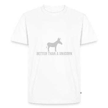 Âne mignon licorne - T-shirt Premium bio Homme - blanc - Devant - Nico (187cm)