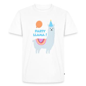 Lama de fête - T-shirt Premium bio Homme - blanc - Devant - Nico (187cm)