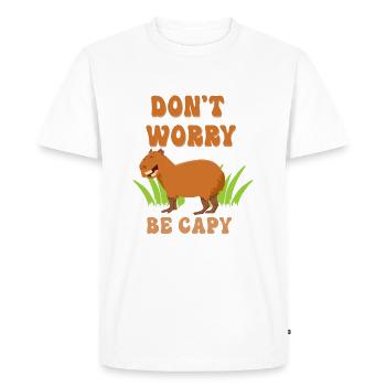 Capybara disant drôle - T-shirt Premium bio Homme - blanc - Devant - Nico (187cm)