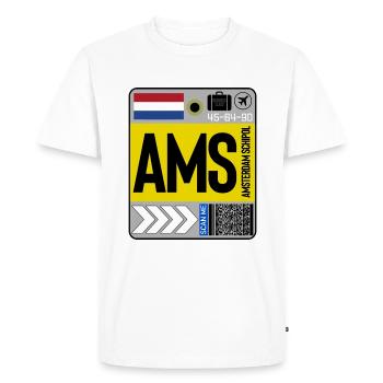 Amsterdam Schipol Airport - Men's Premium Organic T-Shirt - white - Front - Nico (187cm)