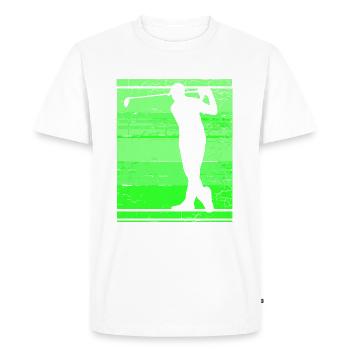 Golf Golfer - Men's Premium Organic T-Shirt - white - Front - Nico (187cm)