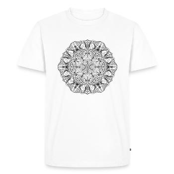 Mandala hexagon for coloring - Men's Premium Organic T-Shirt - white - Front - Nico (187cm)