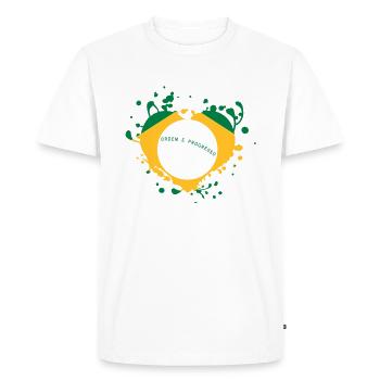 drapeau coeur bresil bandera brasil jeux - T-shirt Premium bio Homme - blanc - Devant - Nico (187cm)