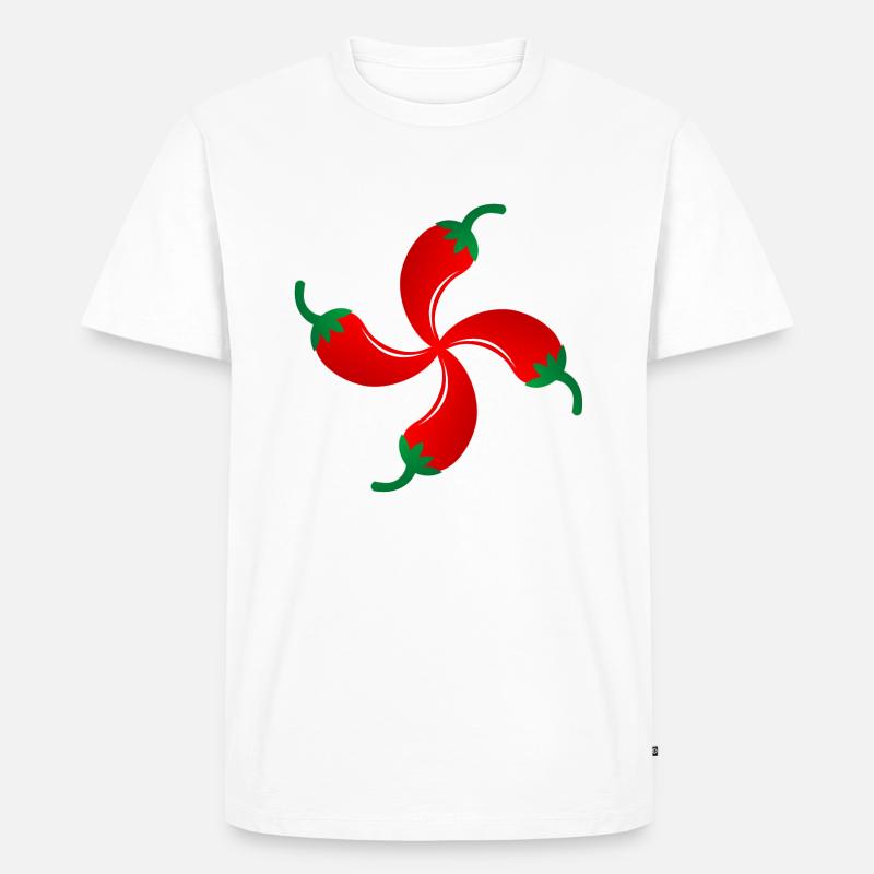 Quer Espelette Basken - Männer Premium Bio T-Shirt - Weiß