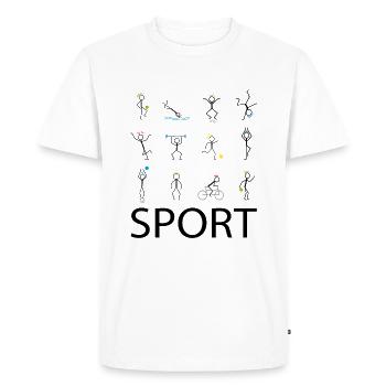 Sport sport sport - T-shirt Premium bio Homme - blanc - Devant - Nico (187cm)