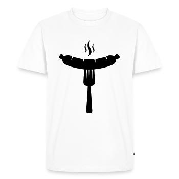 Bratwurst icon sausage - Men's Premium Organic T-Shirt - white - Front - Nico (187cm)