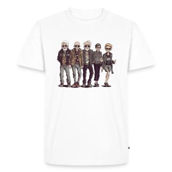 Cool bestager gang, sunglasses and leather jackets - Men's Premium Organic T-Shirt - white - Front - Nico (187cm)