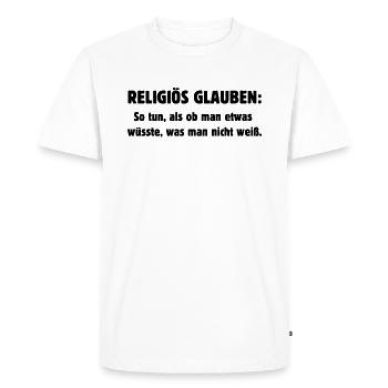 Croyance religieuse - T-shirt Premium bio Homme - blanc - Devant - Nico (187cm)