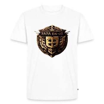 Papa en or. - T-shirt Premium bio Homme - blanc - Devant - Nico (187cm)