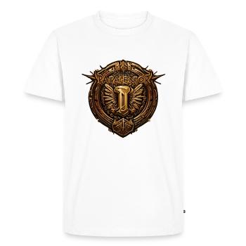 Papa en or. - T-shirt Premium bio Homme - blanc - Devant - Nico (187cm)