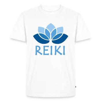 reiki bleu - T-shirt Premium bio Homme - blanc - Devant - Nico (187cm)