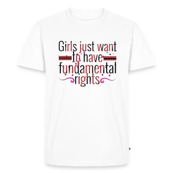 Féminisme des filles Droits fondamentaux Égalité des femmes - T-shirt Premium bio Homme - blanc - Devant - Nico (187cm)