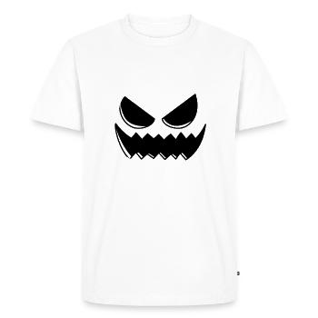 Scary Pumpkin Head Pumpkin Face Halloween - Men's Premium Organic T-Shirt - white - Front - Nico (187cm)