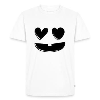 Heart Pumpkin Head Pumpkin Face Halloween - Men's Premium Organic T-Shirt - white - Front - Nico (187cm)