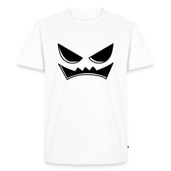 Angry Pumpkin Head Pumpkin Face Halloween - Men's Premium Organic T-Shirt - white - Front - Nico (187cm)