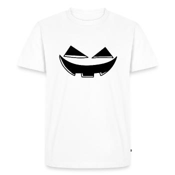 Grin Pumpkin Head Pumpkin Face Halloween - Men's Premium Organic T-Shirt - white - Front - Nico (187cm)