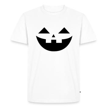 Smiling Pumpkin Face Pumpkin Head Halloween - Men's Premium Organic T-Shirt - white - Front - Nico (187cm)