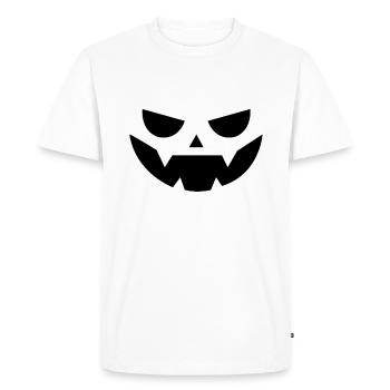 Horror Pumpkin Face Pumpkin Head Halloween - Men's Premium Organic T-Shirt - white - Front - Nico (187cm)
