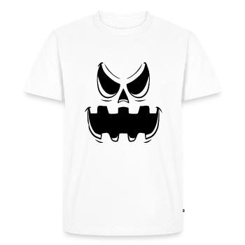 Angry Pumpkin Face Pumpkin Head Halloween - Men's Premium Organic T-Shirt - white - Front - Nico (187cm)