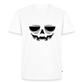 Devil Pumpkin Face Pumpkin Head Halloween - Men's Premium Organic T-Shirt - white - Front - Nico (187cm)