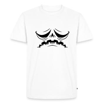 Sad Pumpkin Face Pumpkin Head Halloween - Men's Premium Organic T-Shirt - white - Front - Nico (187cm)