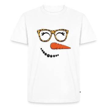 Cute Snow Man Face Winter Head December Christmas - Men's Premium Organic T-Shirt - white - Front - Nico (187cm)