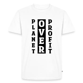 Save Planet Protect Oceans Day Earth Day Quote - Men's Premium Organic T-Shirt - white - Front - Nico (187cm)