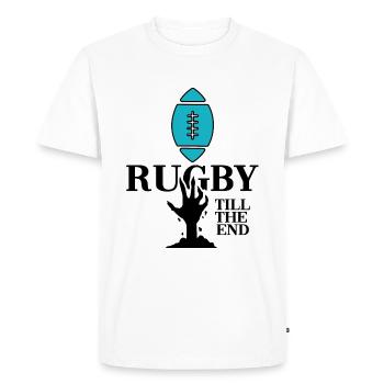 Rugby Rugby Player Rugby Club - T-shirt Premium bio Homme - blanc - Devant - Nico (187cm)