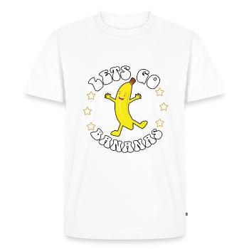 Waving Vintage Funny Banana Meme Let Us Go Banana - Men's Premium Organic T-Shirt - white - Front - Nico (187cm)